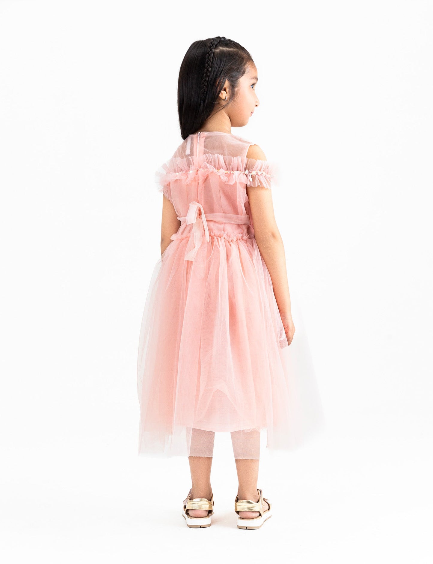 EMBELLISHED PEEKABOO DRESS