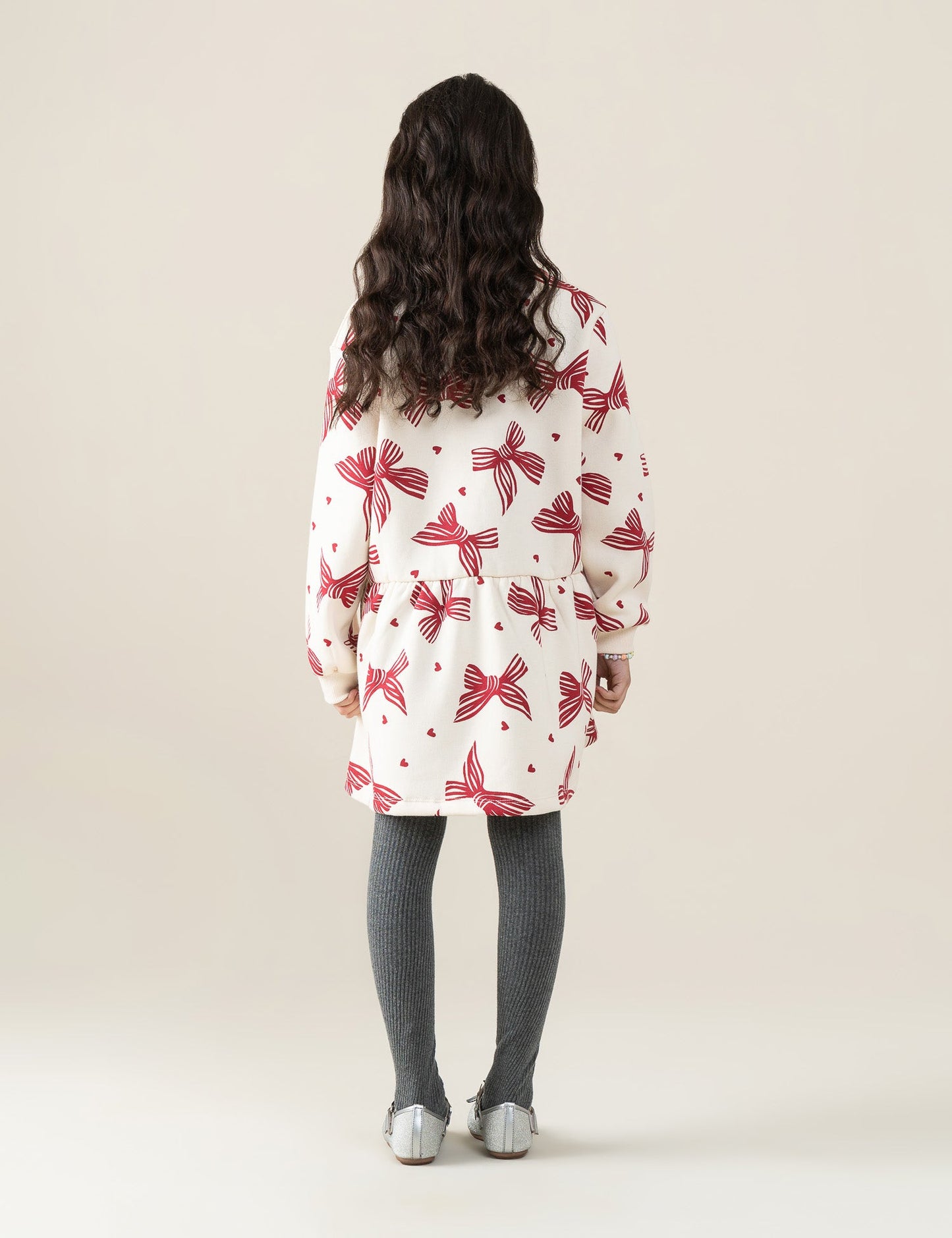 BOW & HEART PRINTED DRESS