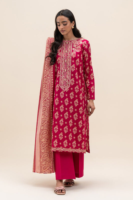 3 PIECE EMBROIDERED LAWN SUIT-CRIMSON GLAM (UNSTITCHED)