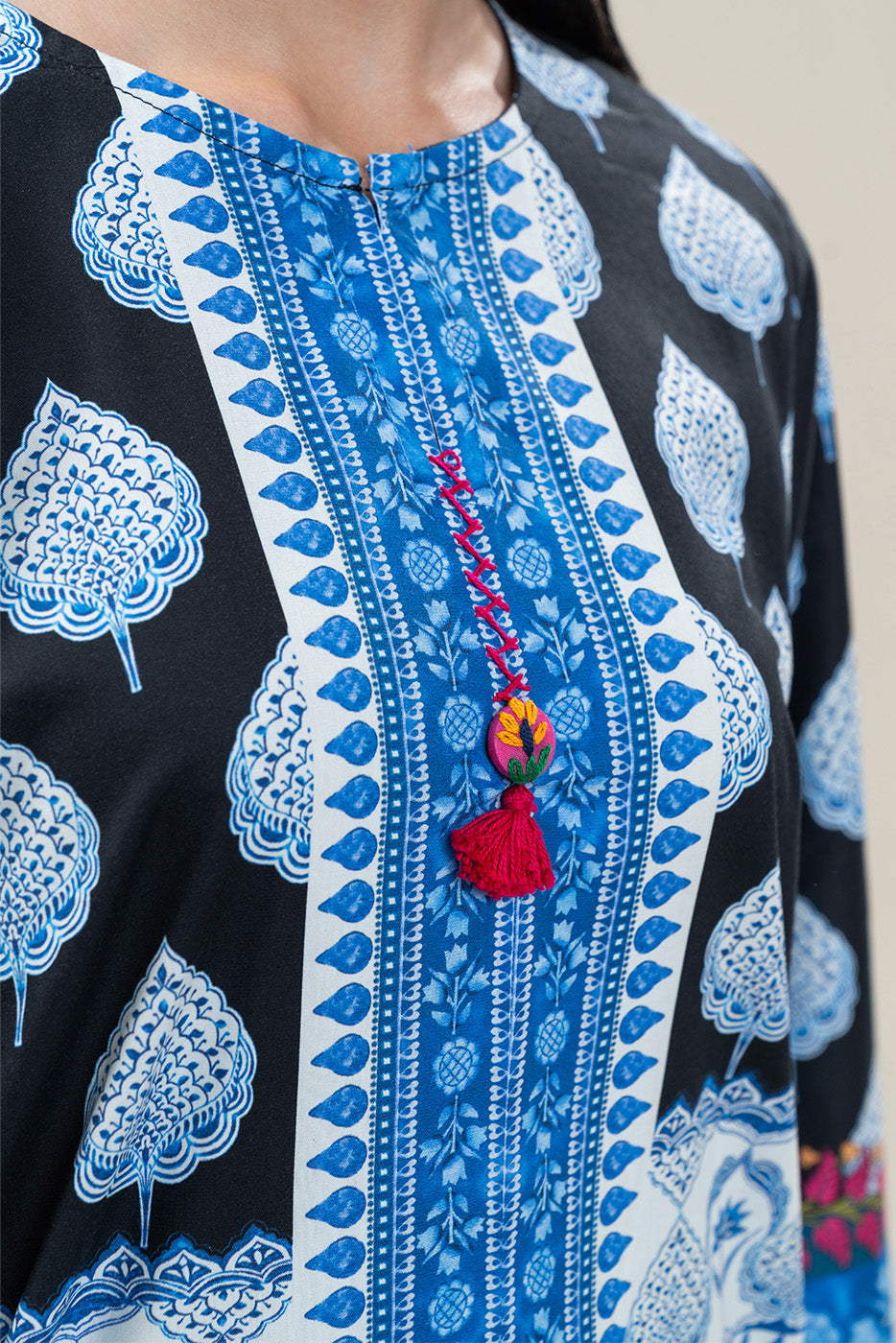 PRINTED COTTON VISCOSE SHIRT (PRET)