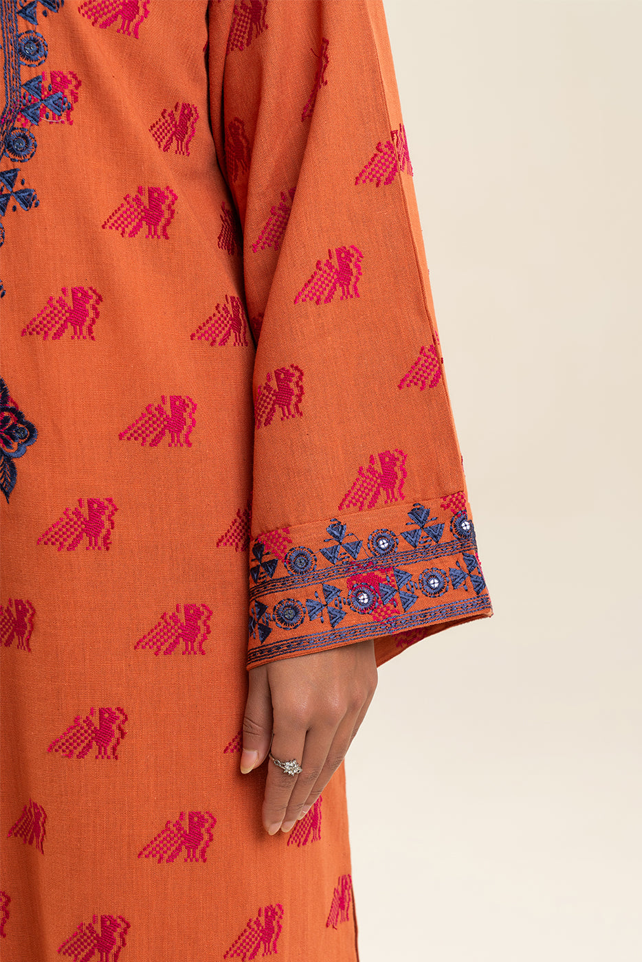 EMBROIDERED REVERSE JACQUARD SHIRT (PRET)