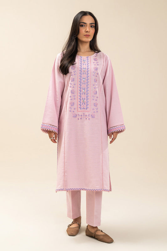 2 PIECE EMBROIDERED SLUB KHADDAR SUIT (PRET)