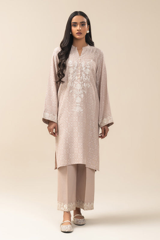 EMBROIDERED YARN DYED SELF JACQUARD SHIRT (PRET)