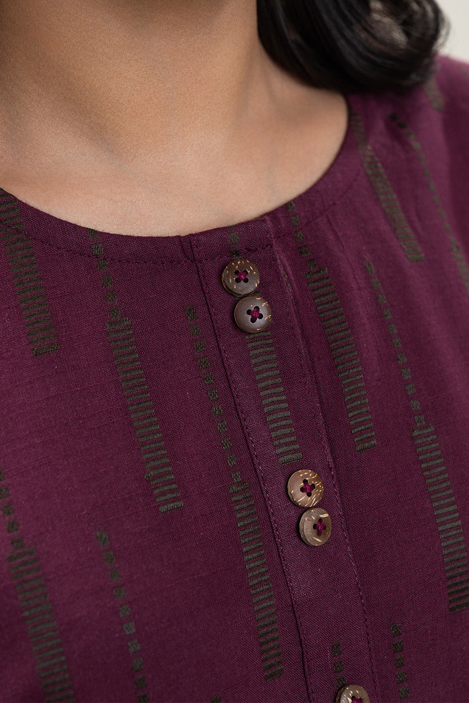EMBROIDERED KHADDAR JACQUARD SHIRT (PRET)