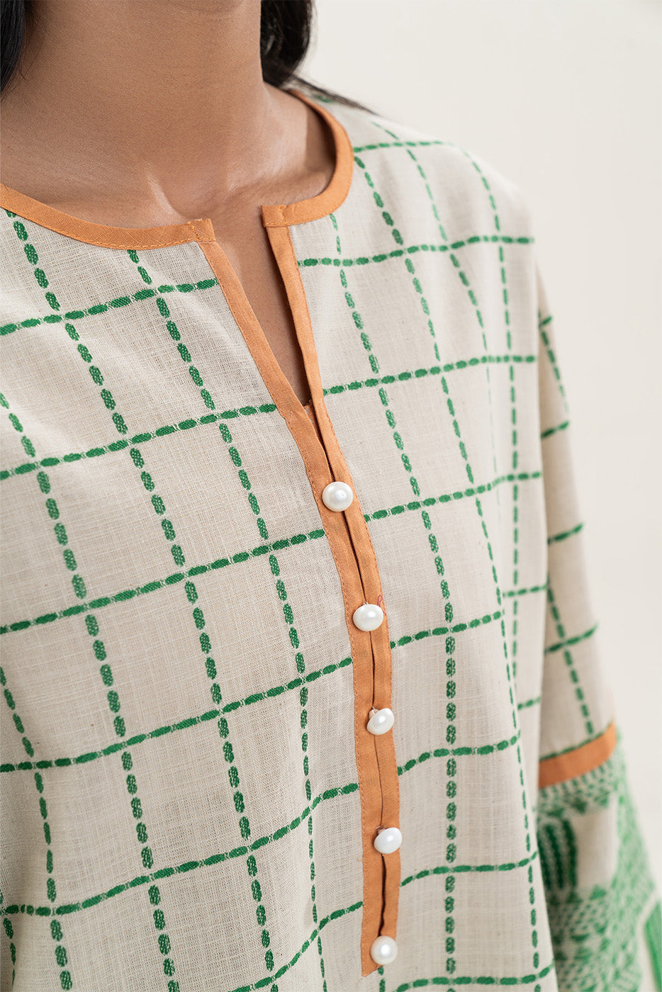 BASIC KHADDAR JACQUARD SHIRT (PRET)
