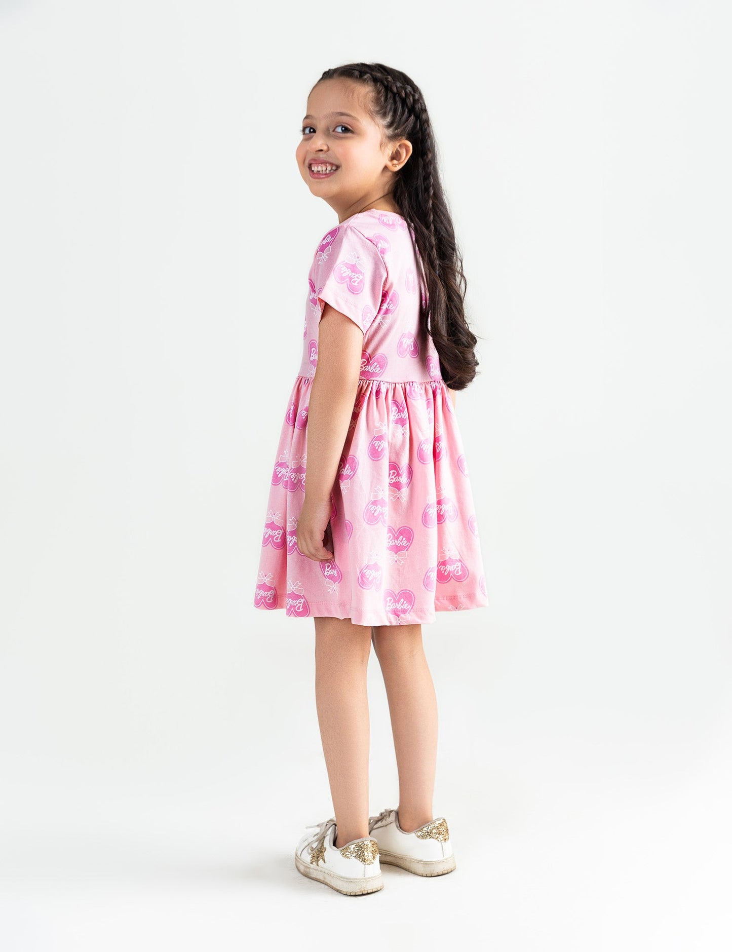 ALLOVER BARBIE PRINTED DRESS