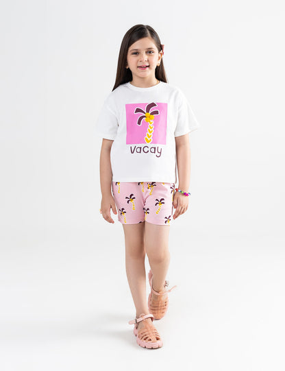2 PIECE PALM TREE GRAPHIC SUIT