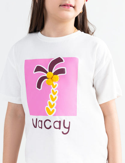 2 PIECE PALM TREE GRAPHIC SUIT