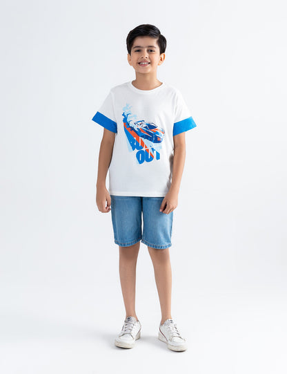 BURN OUT PRINTED T-SHIRT