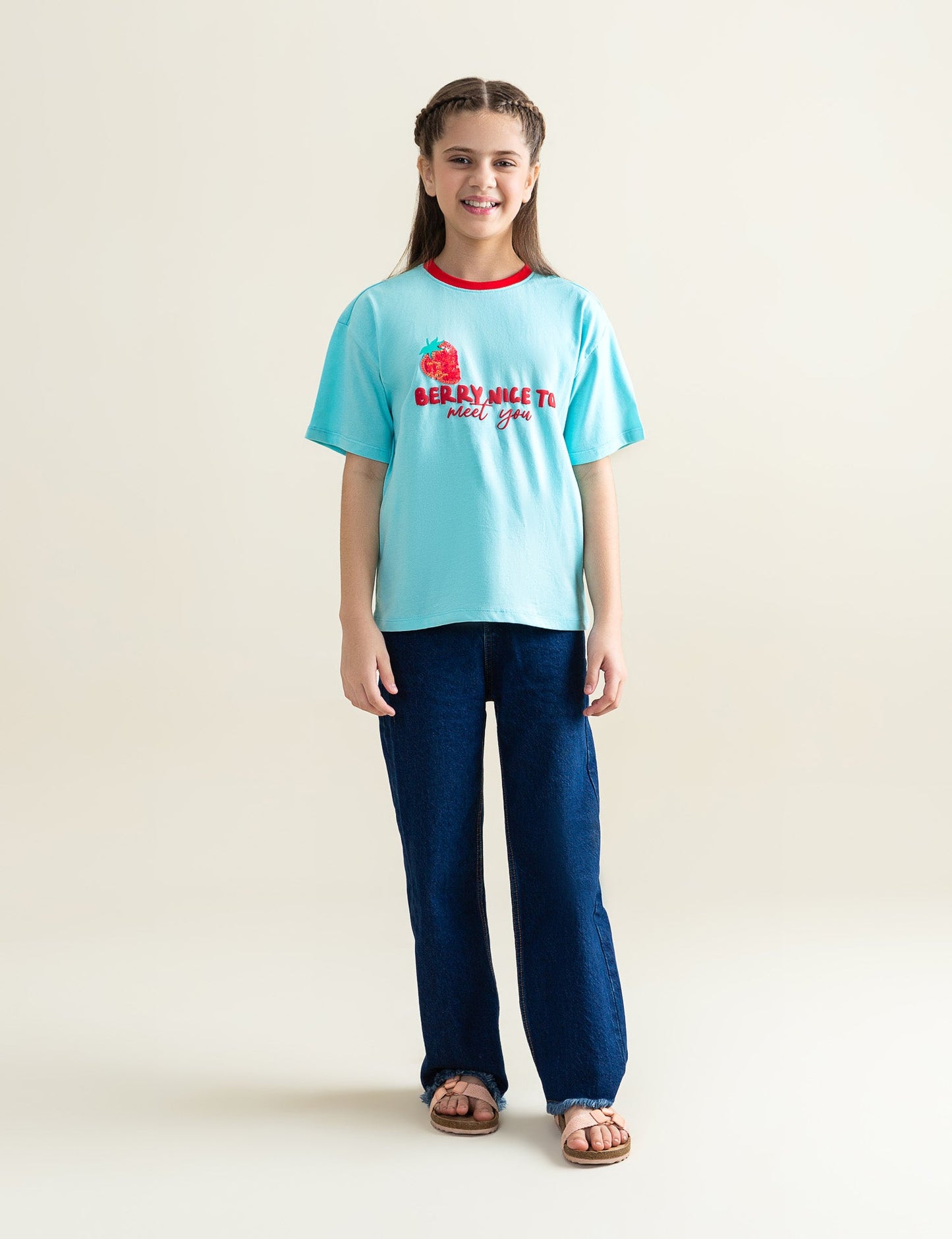 BERRY NICE TO MEET YOU PRINTED T-SHIRT