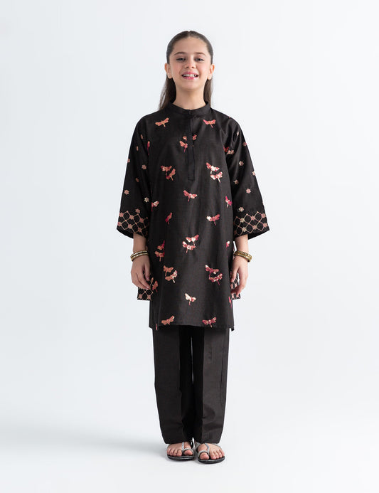 2 PIECE DRAGONFLY SEQUIN EMBROIDERED SUIT