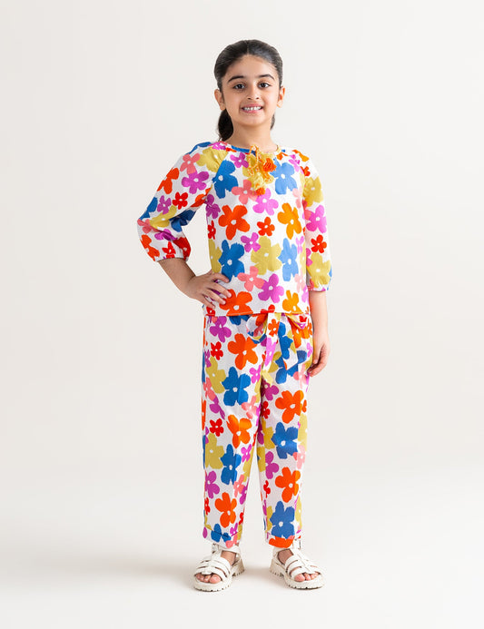 2 PIECE FLORAL PRINTED SUIT