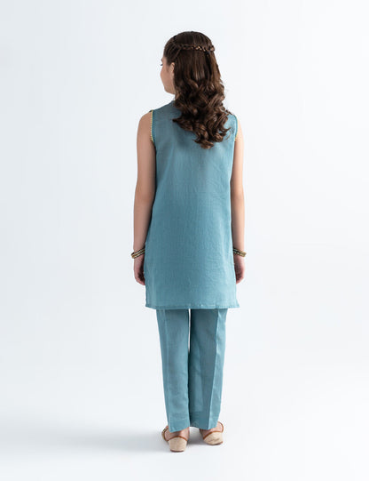 2 PIECE DRAGONFLY EMBROIDERED SUIT