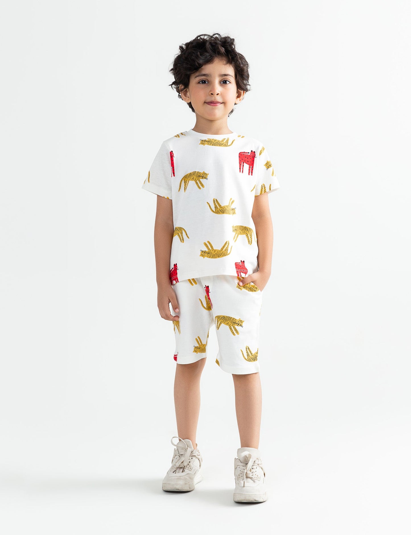 2 PIECE ALLOVER TIGER PRINTED SUIT