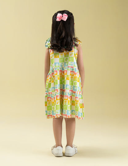 PRINTED TIERED DRESS