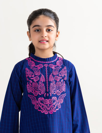 2 PIECE CONTRAST EMBROIDERED SUIT