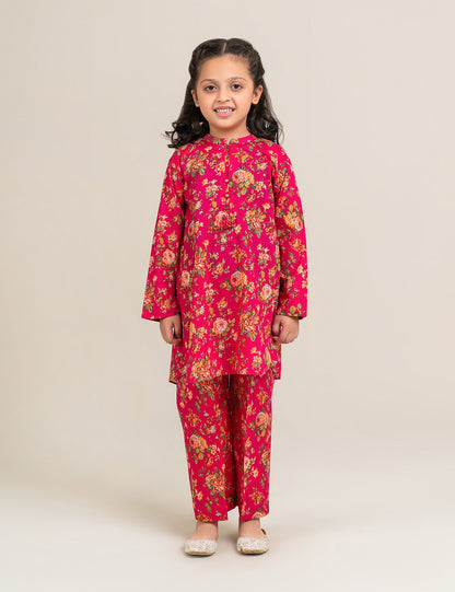 2 PIECE ALLOVER FLORAL PRINTED SUIT