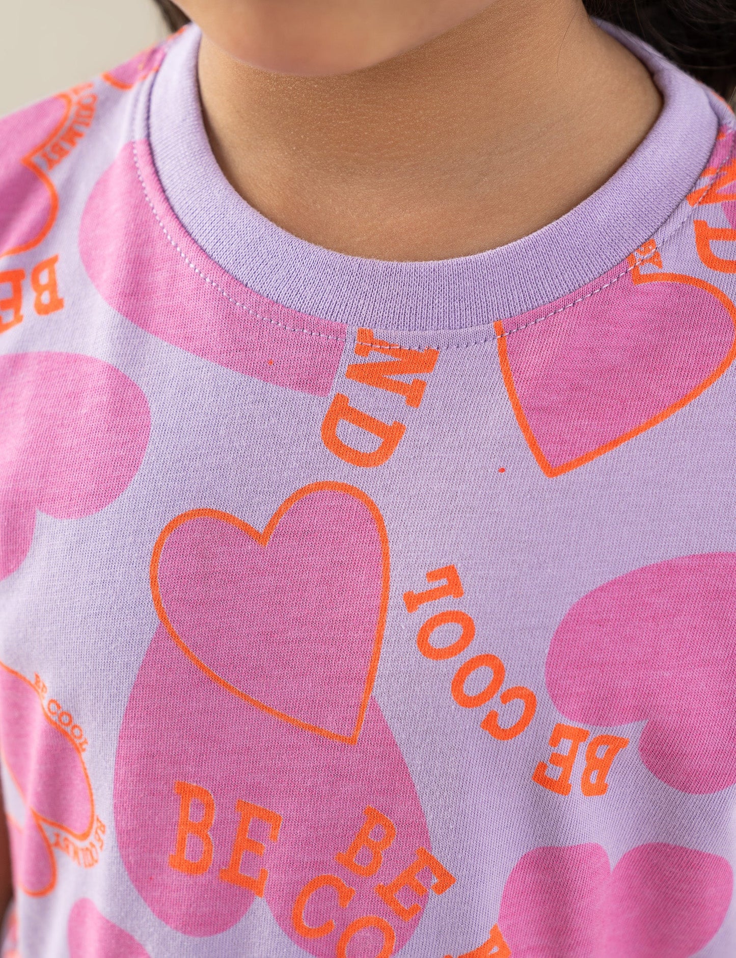 HEART PRINTED TIERED DRESS