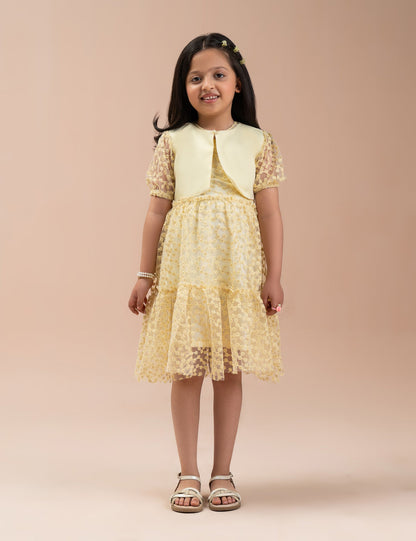 SEQUIN NET DRESS WITH SHRUG