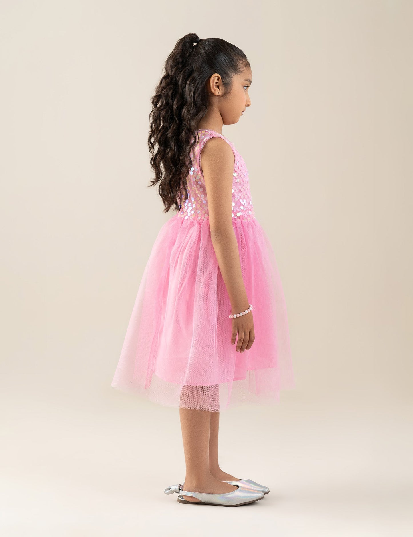 SEQUIN BODICE TULLE DRESS