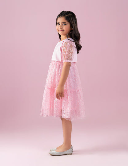SEQUIN NET DRESS WITH SHRUG