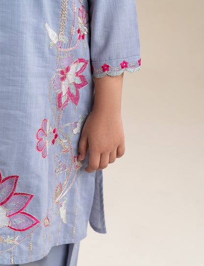 2 PIECE ROSE EMBROIDERED SUIT