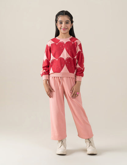 2 PIECE HEART PRINTED SUIT