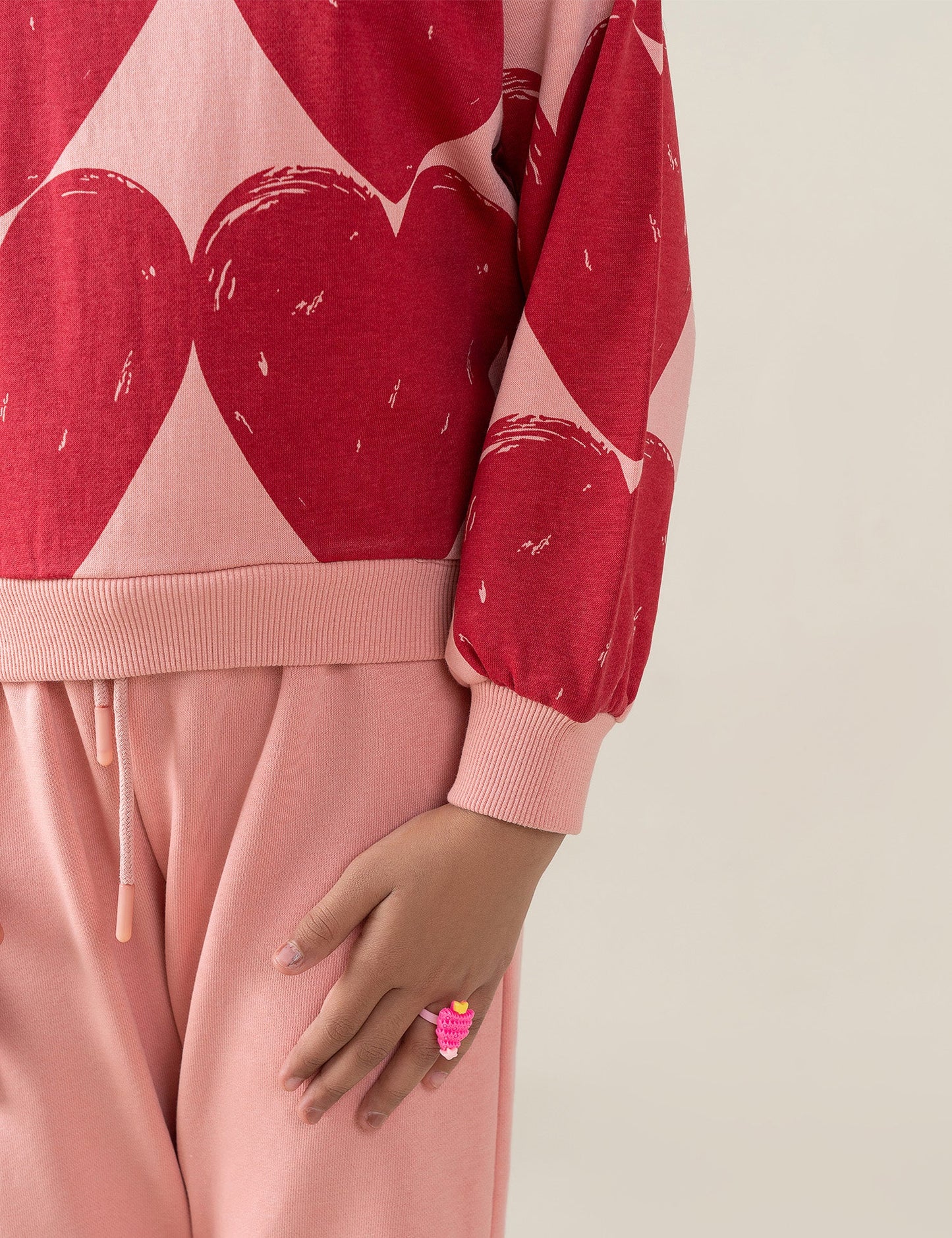 2 PIECE HEART PRINTED SUIT