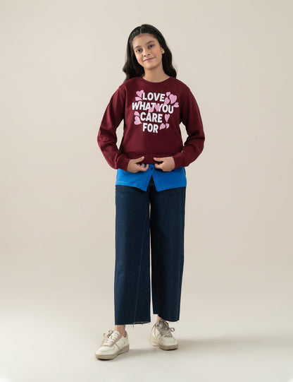 LOVE WHAT YOU CARE FOR PRINTED SWEATSHIRT