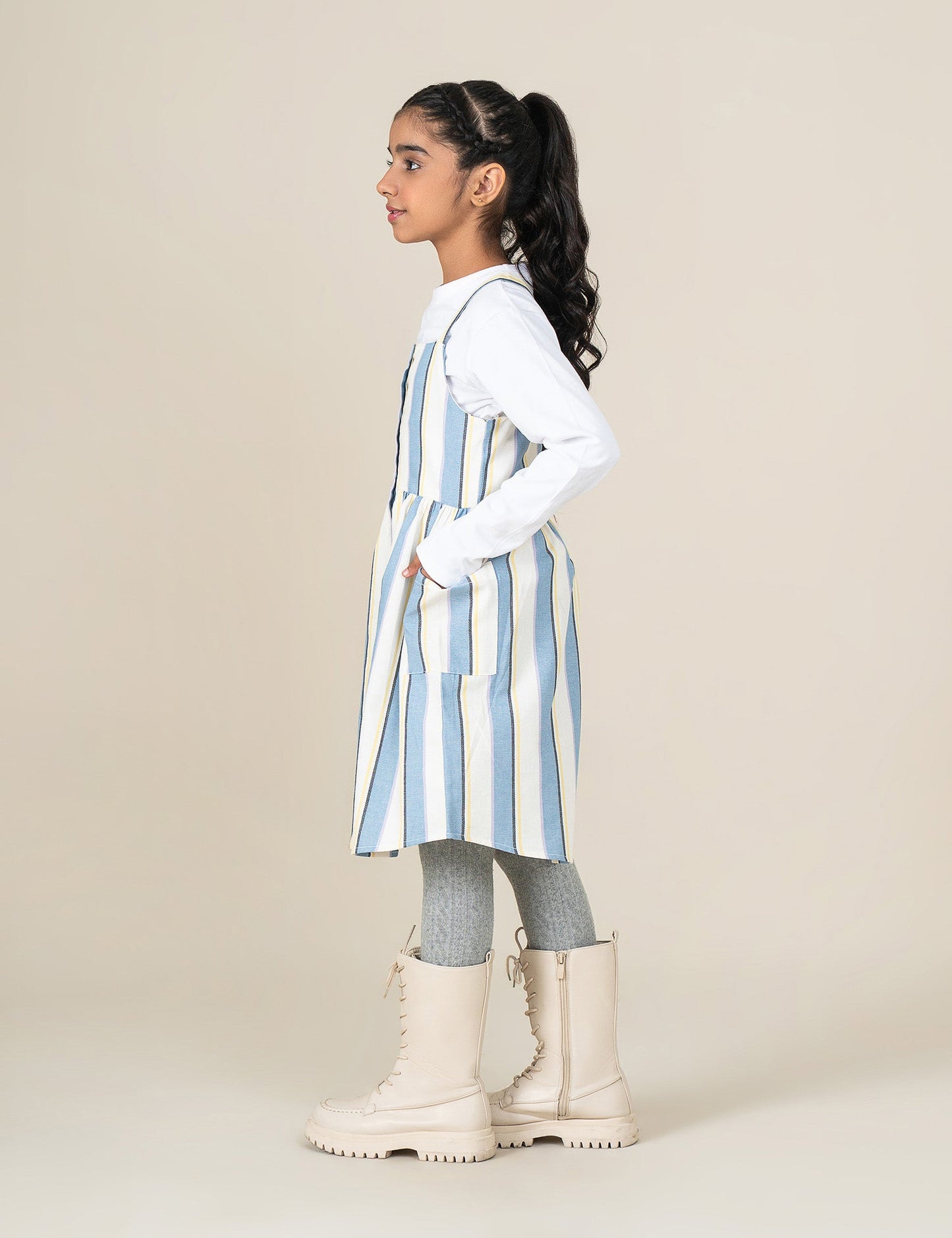 STRIPED BUTTON FRONT DRESS