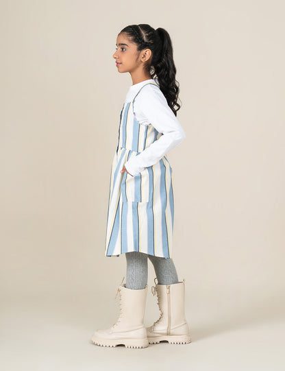 STRIPED BUTTON FRONT DRESS