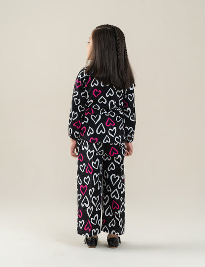 2 PIECE HEART PRINTED SUIT