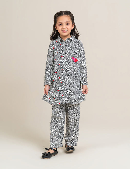 2 PIECE HEART PRINTED SUIT