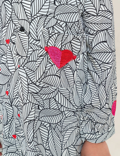 2 PIECE HEART PRINTED SUIT