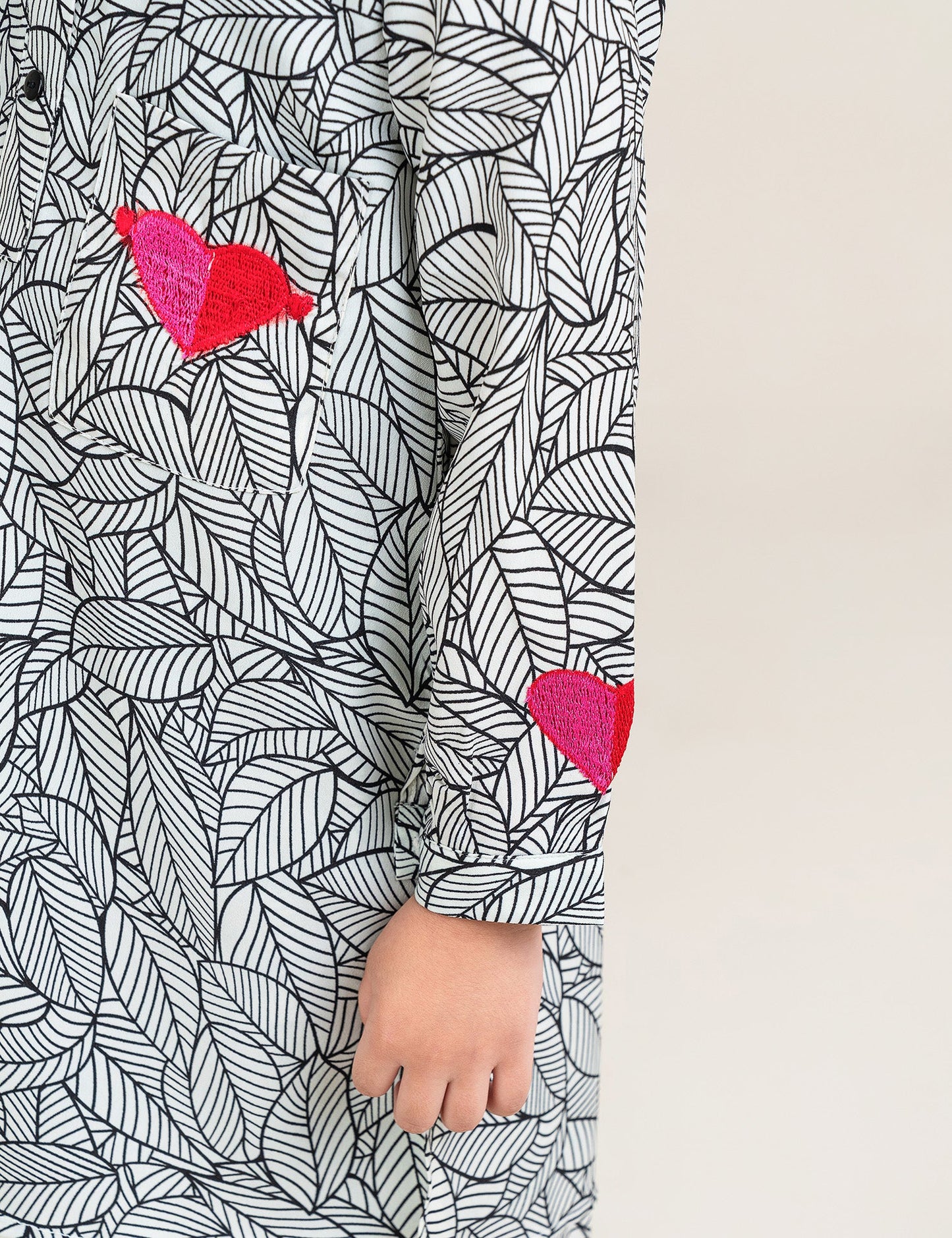 2 PIECE HEART PRINTED SUIT
