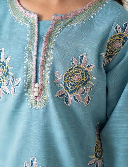 2 PIECE ROSE EMBROIDERED SUIT