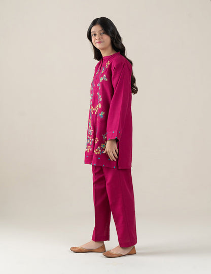 2 PIECE FLORAL EMBROIDERED SUIT
