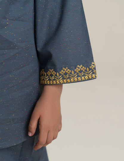 2 PIECE CONTRAST EMBROIDERED SUIT