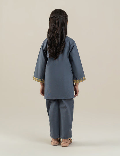 2 PIECE CONTRAST EMBROIDERED SUIT