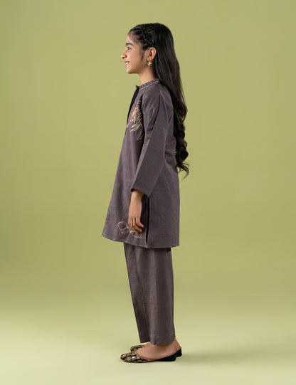 2 PIECE CONTRAST EMBROIDERED SUIT