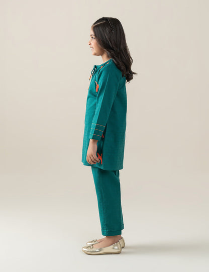 2 PIECE CONTRAST EMBROIDERED SUIT