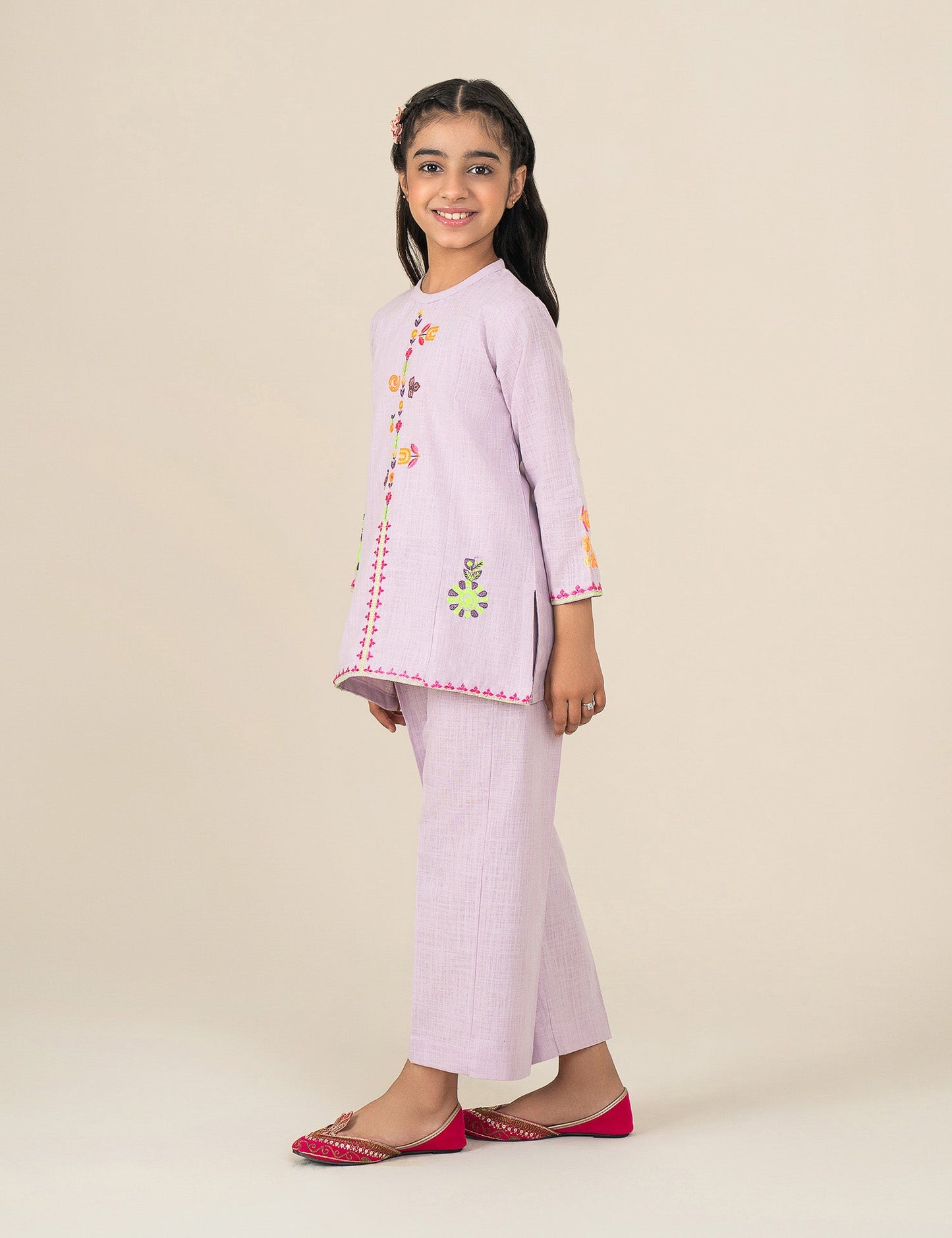 2 PIECE NEON EMBROIDERED SUIT