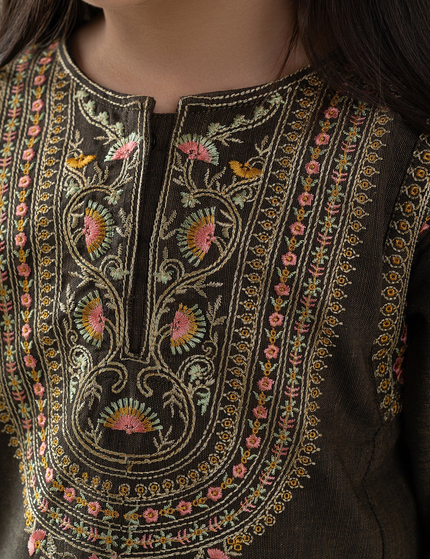 2 PIECE FLORAL EMBROIDERED SUIT