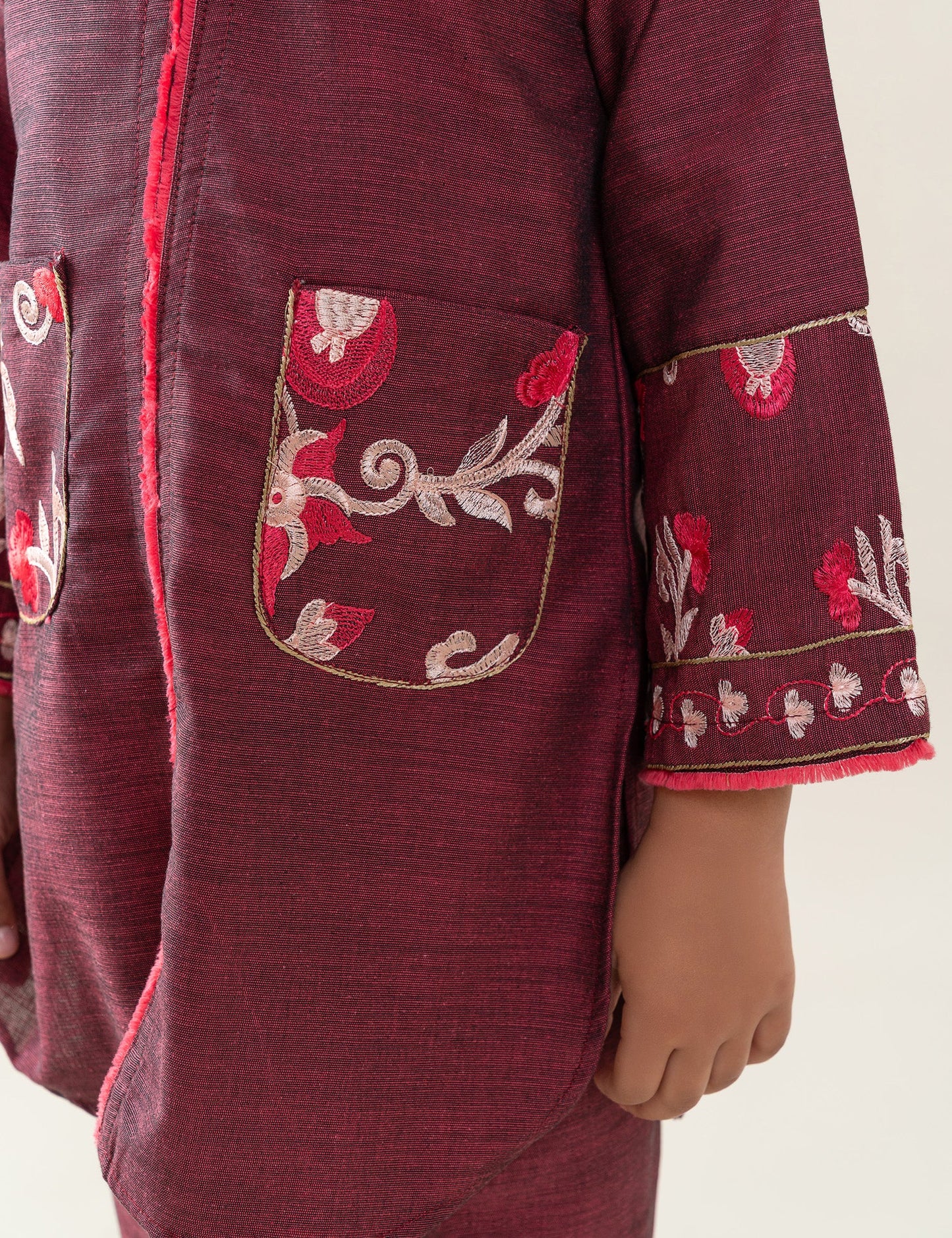 2 PIECE POCKET EMBROIDERED SUIT