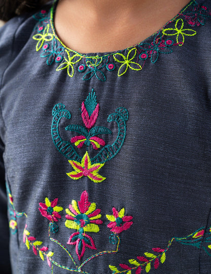 2 PIECE NEON EMBROIDERED SUIT