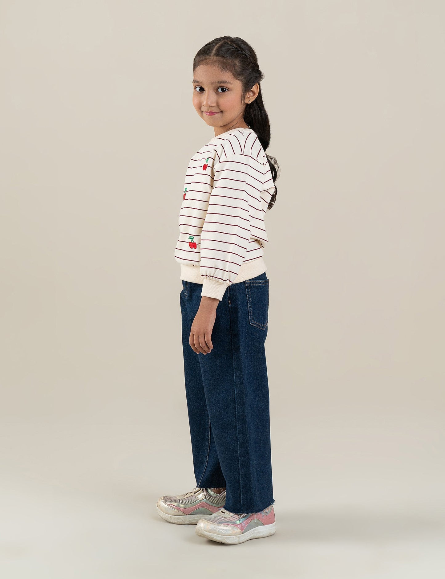 CHERRY STRIPED SWEATSHIRT