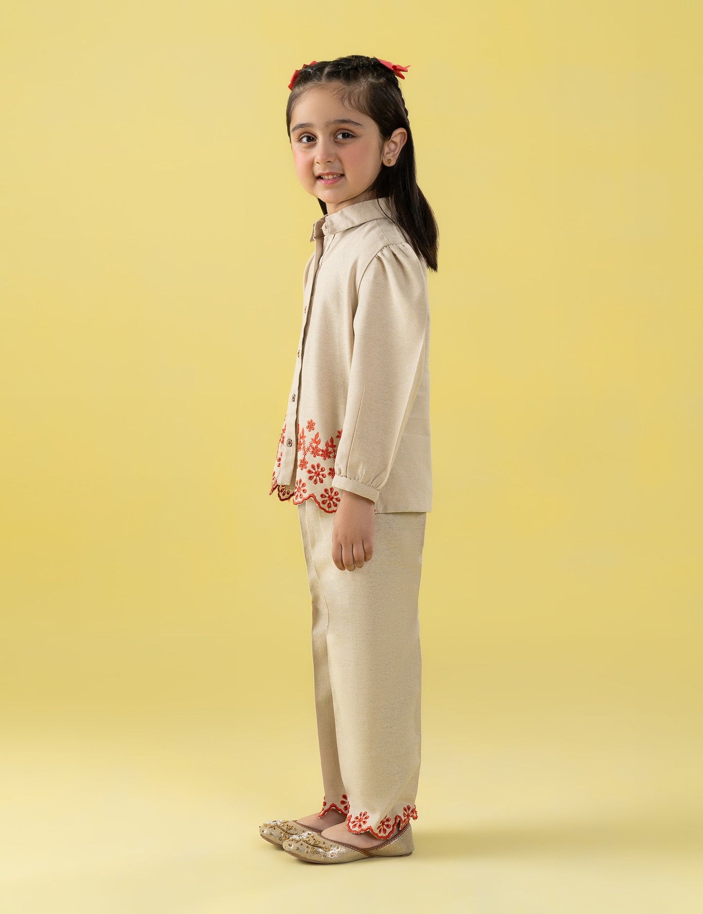 2 PIECE FLORAL EMBROIDERED SUIT
