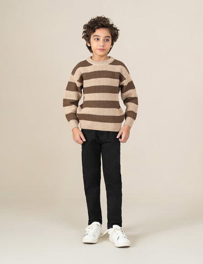 STRIPED KNITTED SWEATER