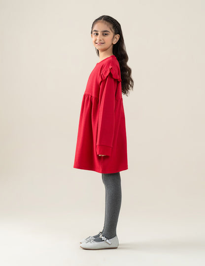 RUFFLE SHOULDER DRESS