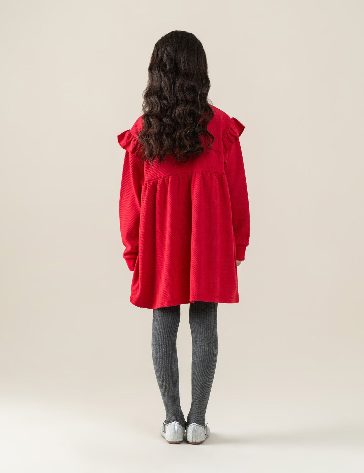 RUFFLE SHOULDER DRESS